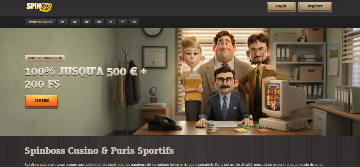 SpinBoss homepage meilleur casino visa